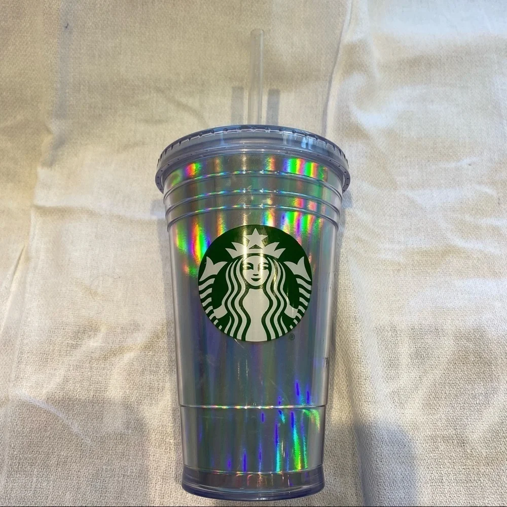 Starbucks  16oz Holographic‎ Tumbler & Straw
